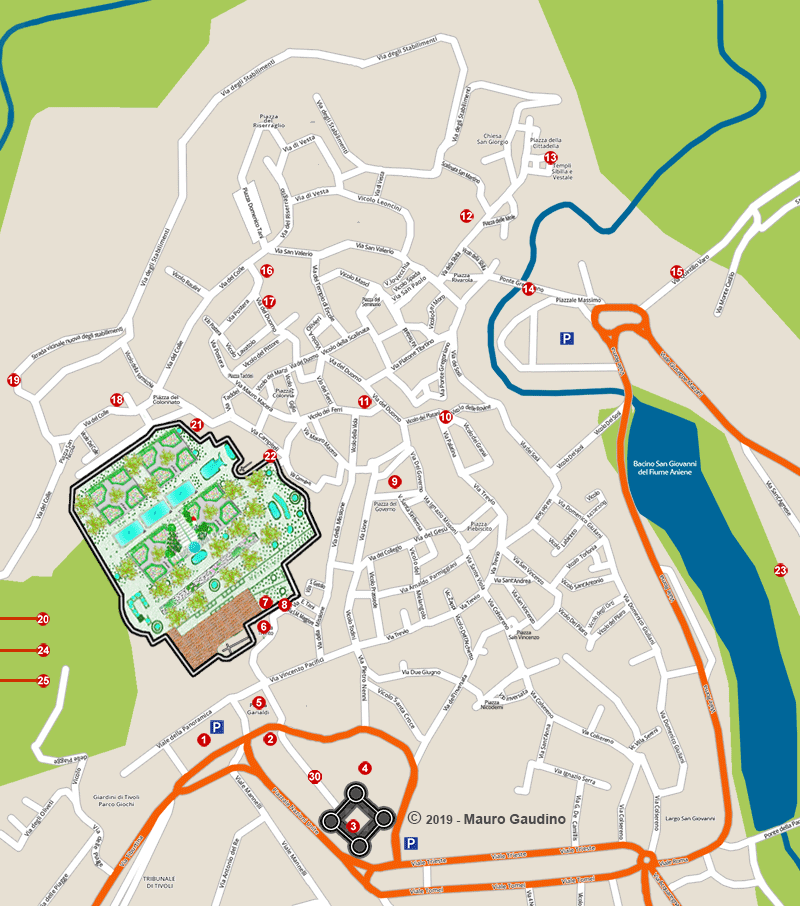 Mappa di Tivoli